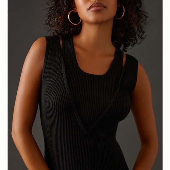 Anthropologie Favorite Daughter The Gemini Dress Midi Black Summer Resort ANTHRO - Picture 6 of 7